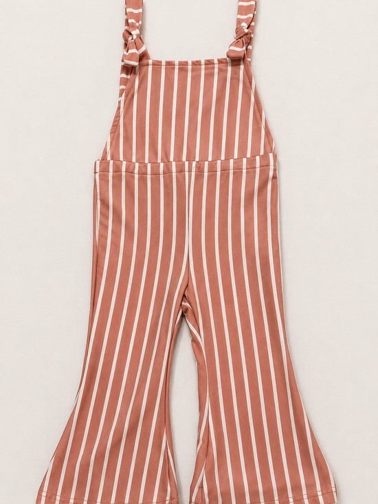 Bailey’S Blossoms Other - Baileys Blossums Striped Rust and White Tie-Shoulder Overalls 2T GUC